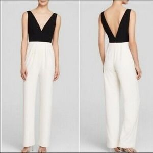Jill Jill Stuart Black and Cream color block Jumpsuit sz2